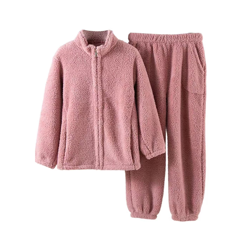 女士珊瑚羊毛保暖家居服套装